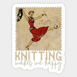 Vintage 1950s Knitting Sticker